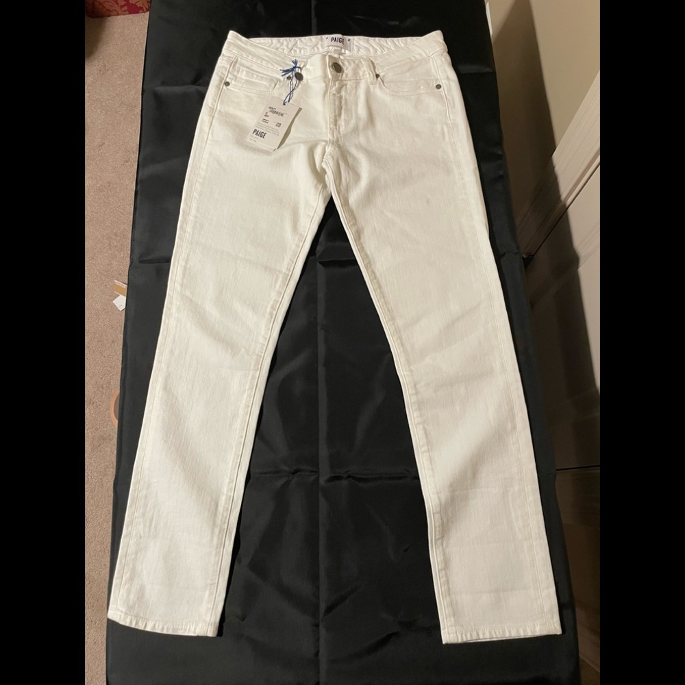 NWT Paige Skyline Ankle Peg Mid Rise Ankle Skinny White Jeans - Size 27